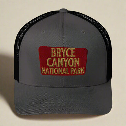 Bryce Canyon National Park Sign Embroidered Trucker Hat hat Park Service Apparel Charcoal/ Black
