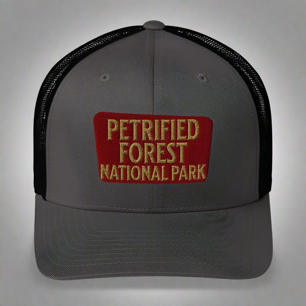 Petrified Forest National Park Embroidered Trucker Hat hat Park Service Apparel Charcoal/ Black