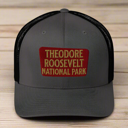 Theodore Roosevelt National Park Embroidered Trucker Hat hat Park Service Apparel Charcoal/ Black