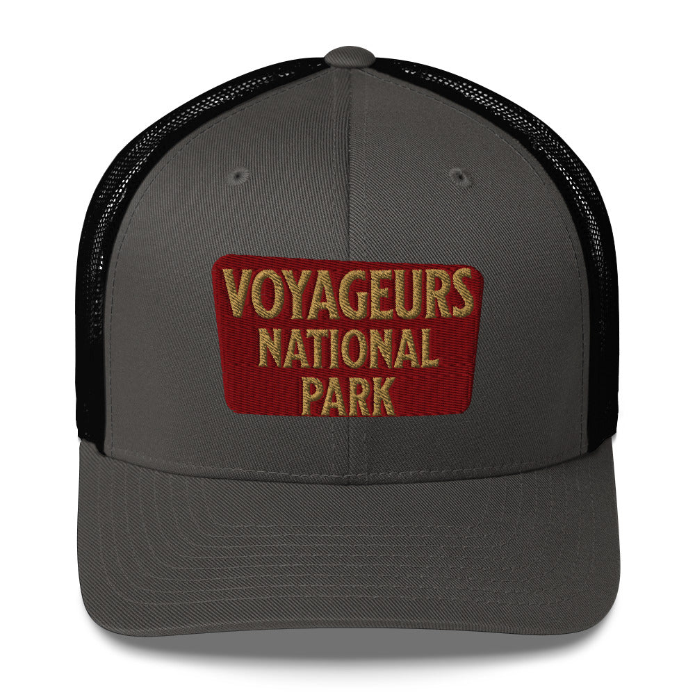 Voyageurs National Park Embroidered Trucker Hat hat Park Service Apparel Charcoal/ Black