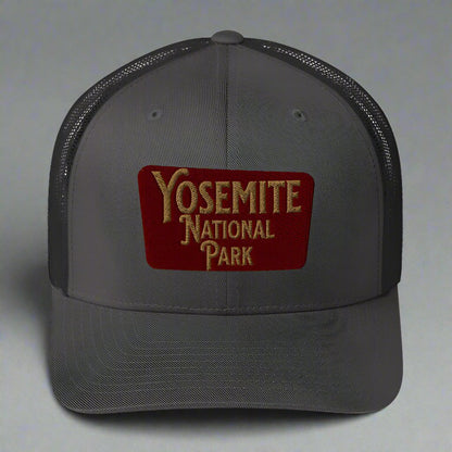 Yosemite Embroidered National Park Trucker Hat hat Park Service Apparel Charcoal
