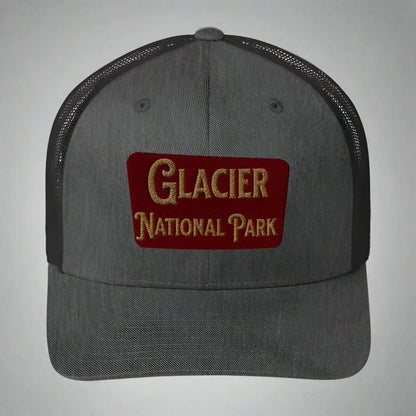 Glacier Embroidered National Park Trucker Hat Park Service Apparel Dark Heather Gray