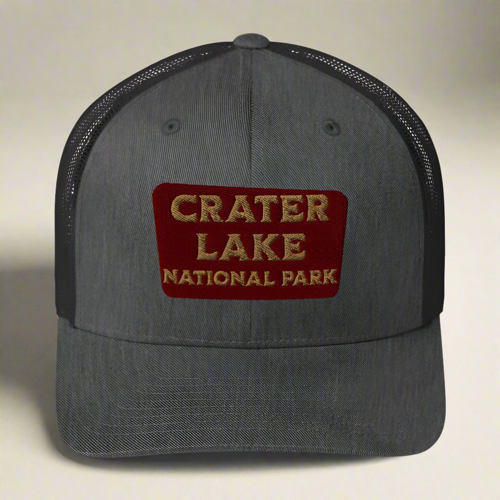 Crater Lake National Park Embroidered Trucker Hat hat Park Service Apparel Dark Heather Gray