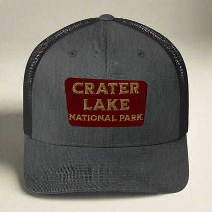 Crater Lake National Park Embroidered Trucker Hat hat Park Service Apparel Dark Heather Gray