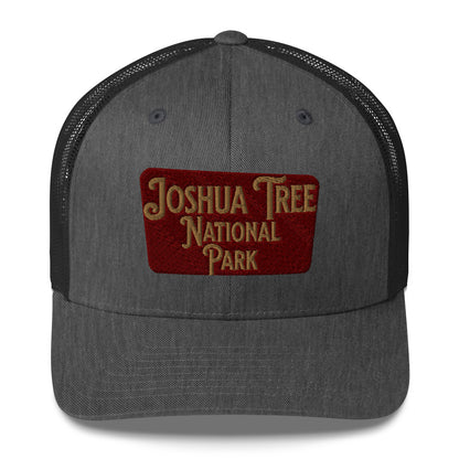 Joshua Tree National Park Embroidered Trucker Cap hat Park Service Apparel Dark Heather Gray