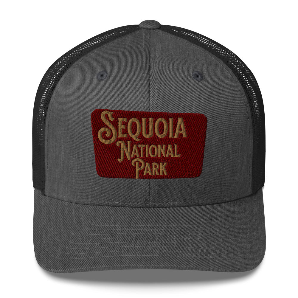 Sequoia Embroidered National Park Trucker Hat hat Park Service Apparel Dark Heather Gray