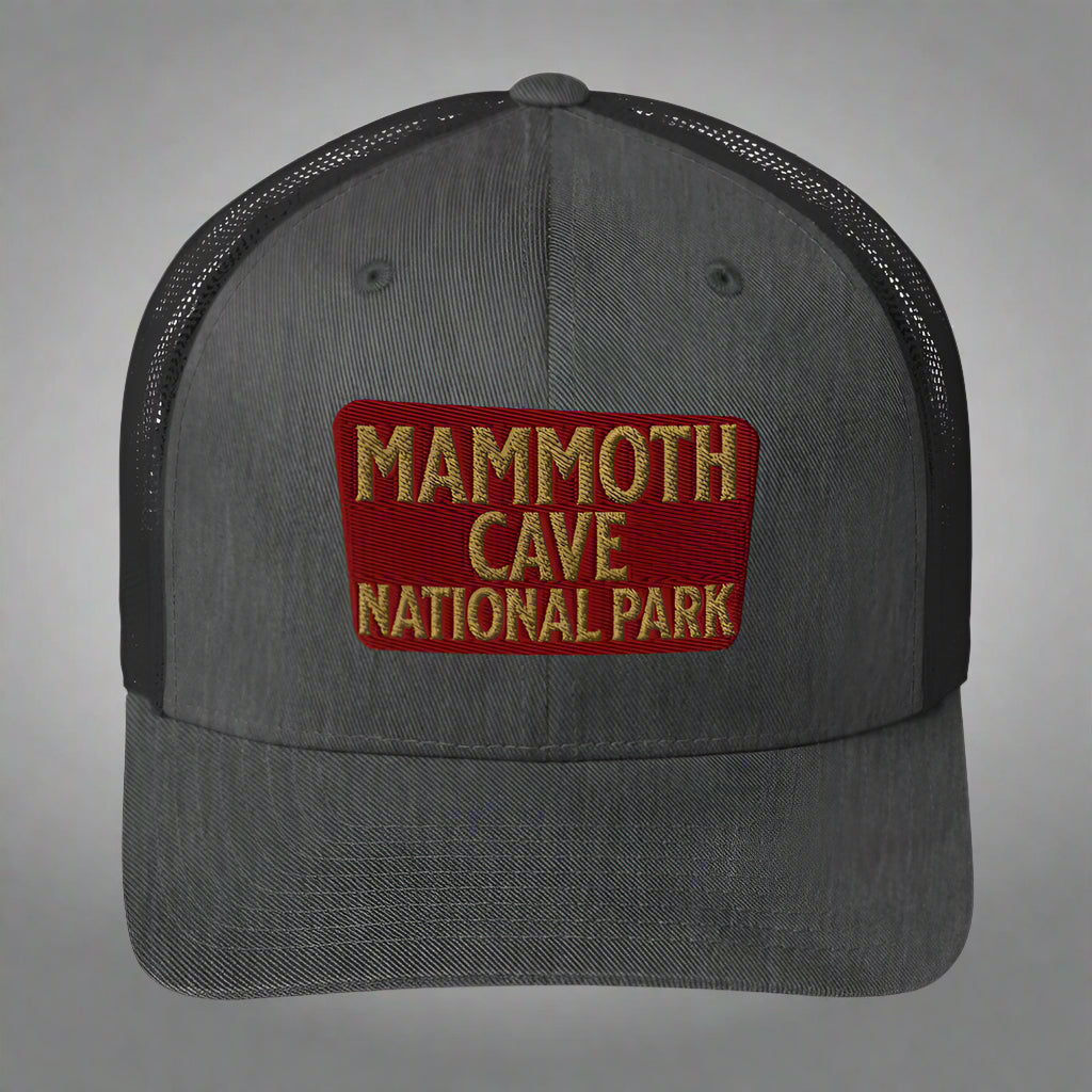 Mammoth Cave National Park Embroidered Trucker Hat hat Park Service Apparel Dark Heather Gray