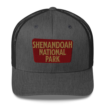 Shenandoah National Park Embroidered Trucker Hat hat Park Service Apparel Dark Heather Gray