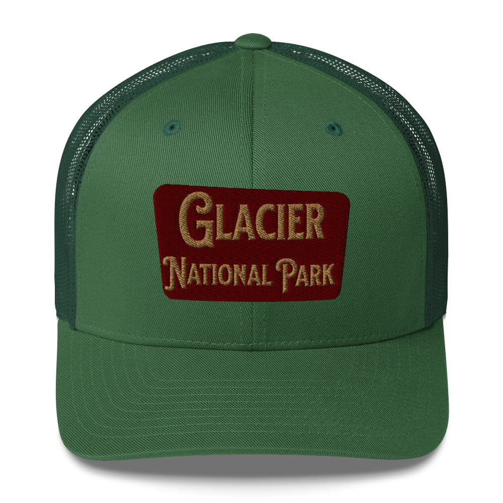 Glacier Embroidered National Park Trucker Hat Park Service Apparel Evergreen