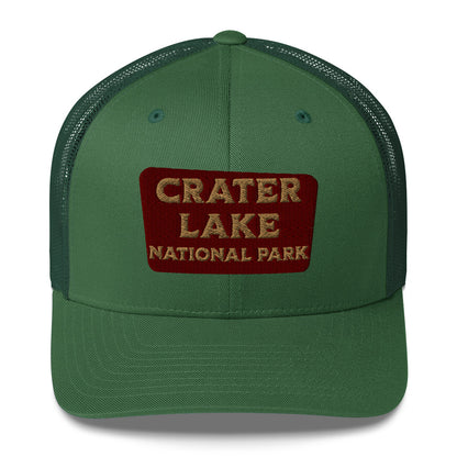 Crater Lake National Park Embroidered Trucker Hat hat Park Service Apparel Evergreen