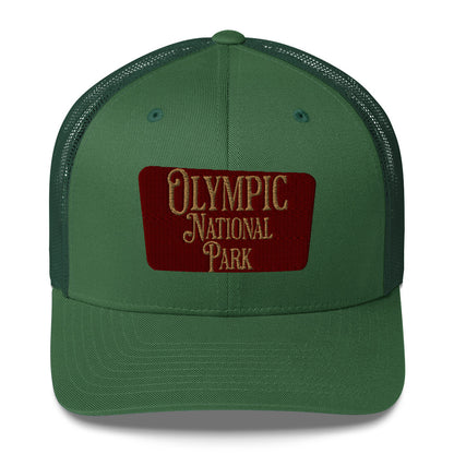 Olympic Embroidered National Park Trucker Hat hat Park Service Apparel Evergreen