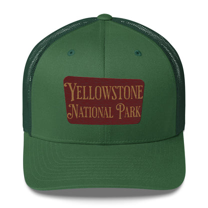 Embroidered Yellowstone National Park Trucker Cap hat Park Service Apparel Evergreen