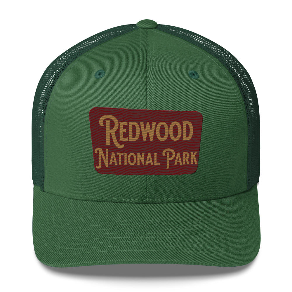 Redwood Embroidered National Park Trucker Hat hat Park Service Apparel Evergreen