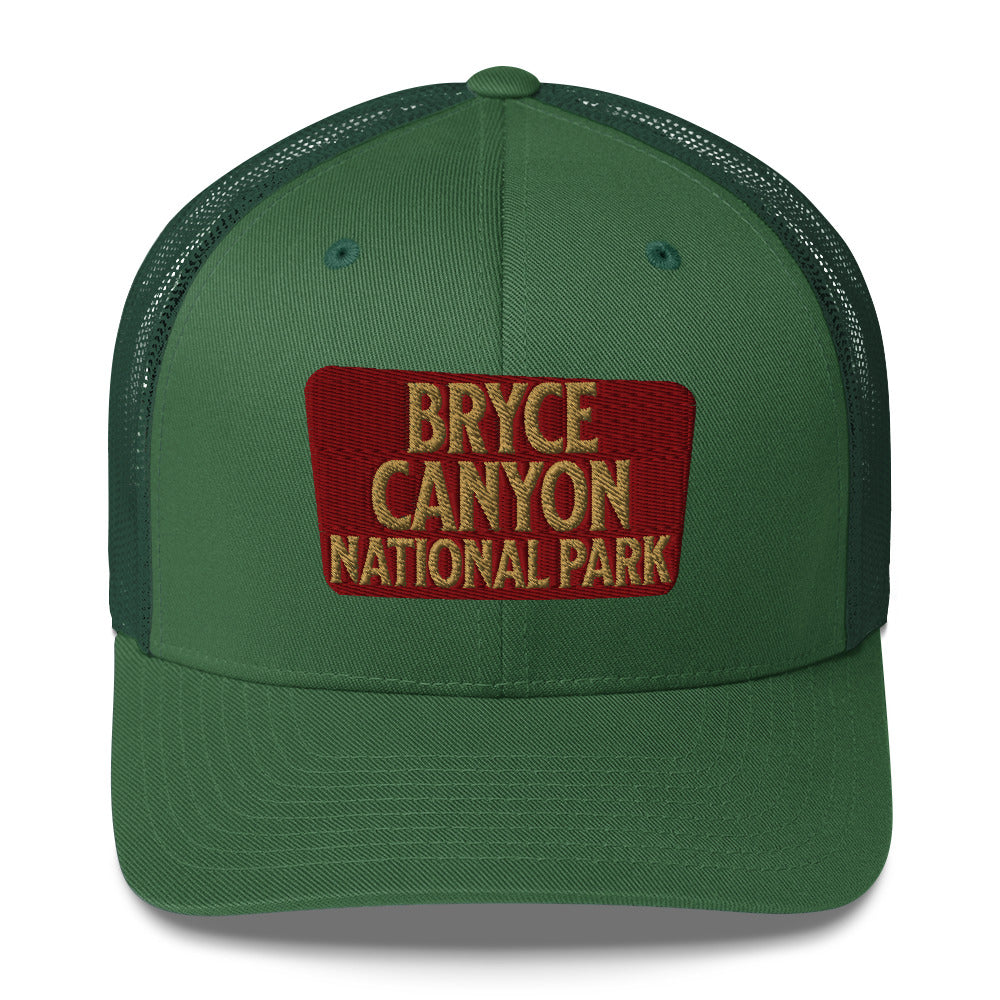 Bryce Canyon National Park Sign Embroidered Trucker Hat hat Park Service Apparel Evergreen