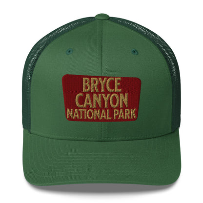 Bryce Canyon National Park Sign Embroidered Trucker Hat hat Park Service Apparel Evergreen