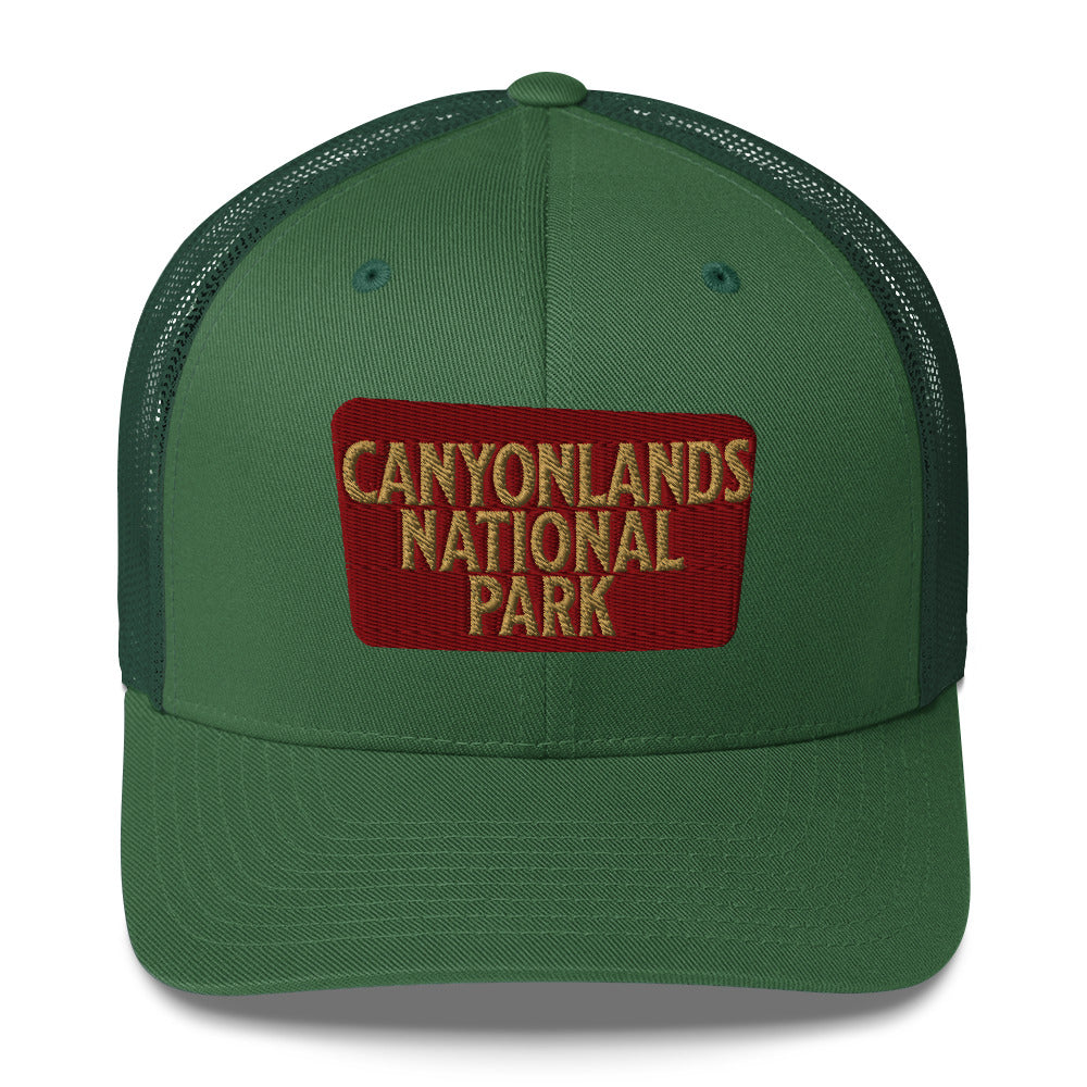 Canyonlands National Park Sign Embroidered Trucker Hat hat Park Service Apparel Evergreen