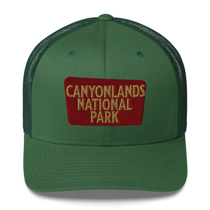 Canyonlands National Park Sign Embroidered Trucker Hat hat Park Service Apparel Evergreen