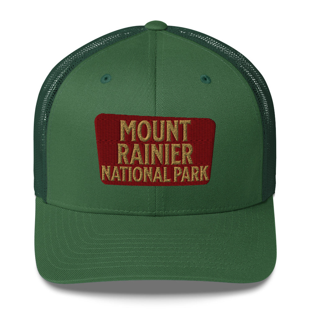 Mount Rainier National Park Embroidered Trucker Hat hat Park Service Apparel Evergreen