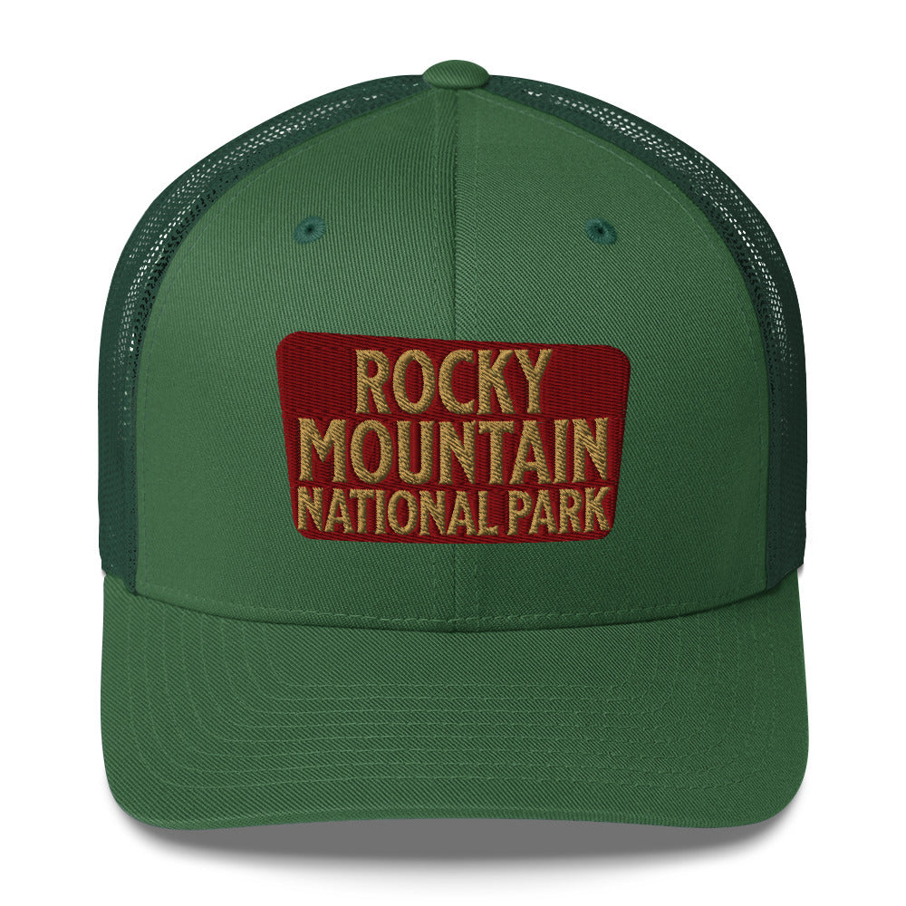 Rocky Mountain National Park Embroidered Trucker Hat hat Park Service Apparel Evergreen