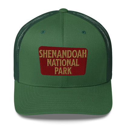 Shenandoah National Park Embroidered Trucker Hat hat Park Service Apparel Evergreen
