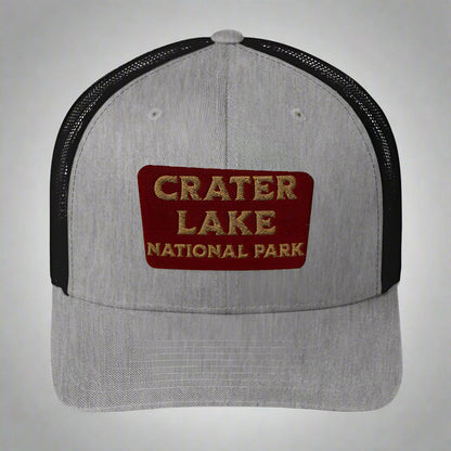 Crater Lake National Park Embroidered Trucker Hat hat Park Service Apparel Heather/ Black