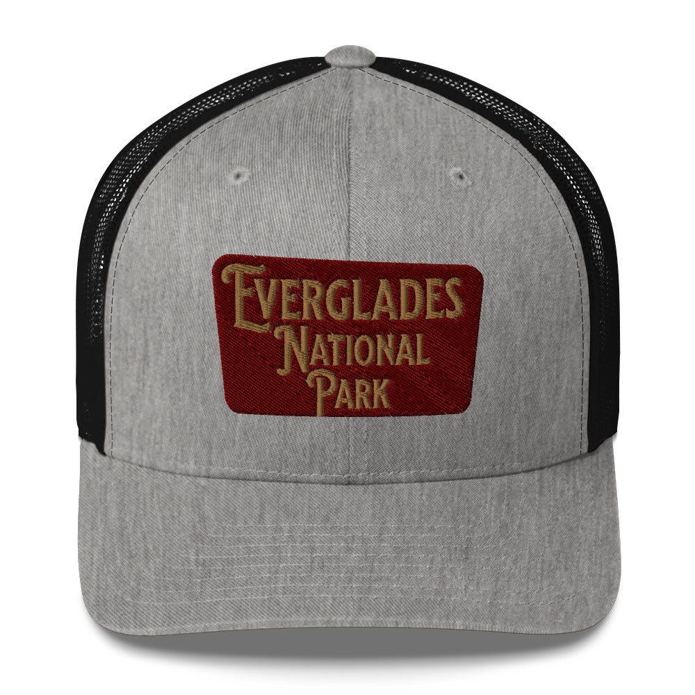 Everglades National Park Embroidered Trucker Hat hat Park Service Apparel Heather/ Black