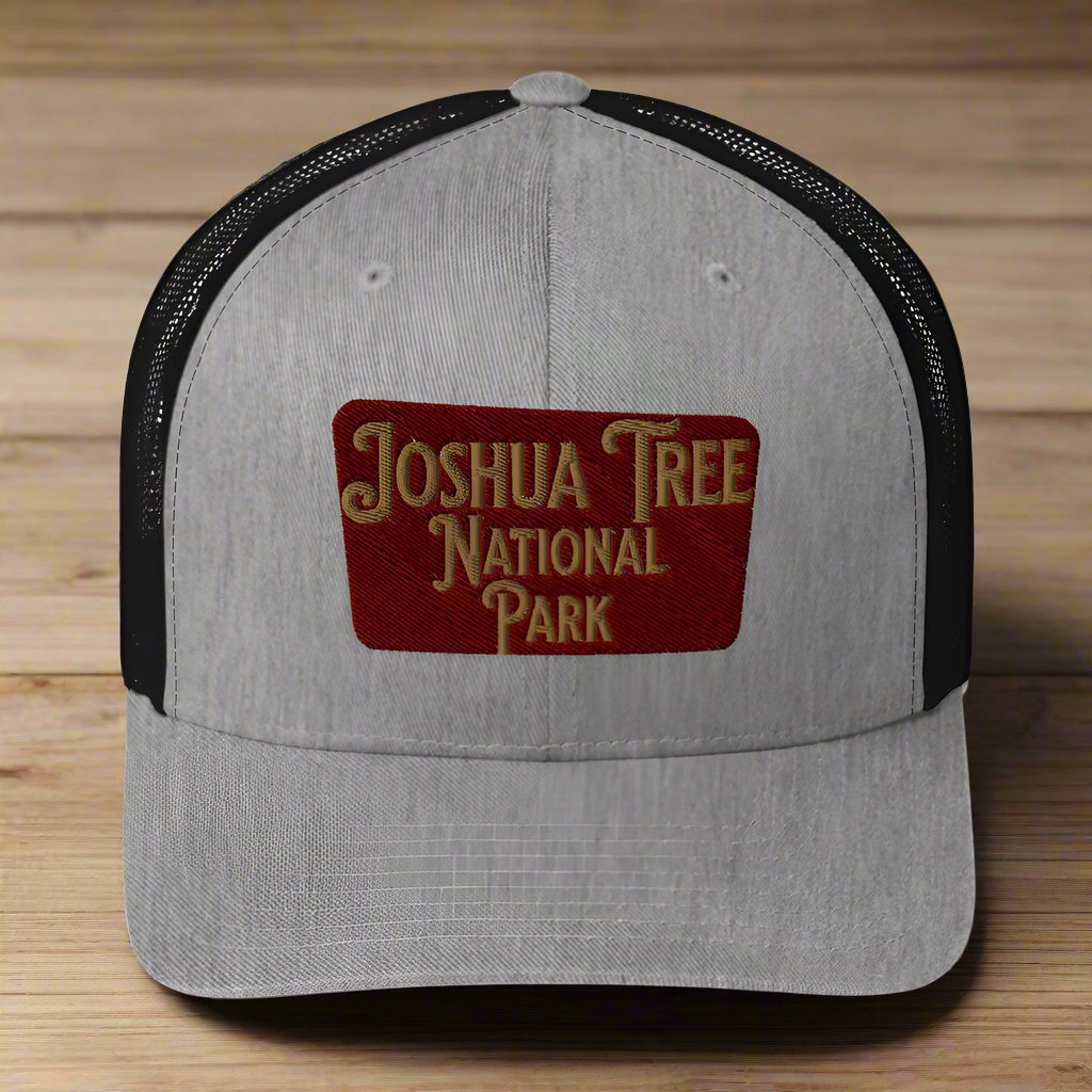 Joshua Tree National Park Embroidered Trucker Cap hat Park Service Apparel Heather/ Black