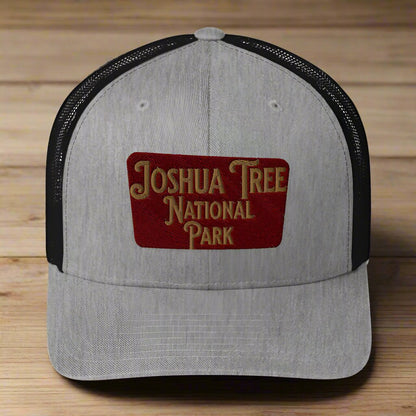 Joshua Tree National Park Embroidered Trucker Cap hat Park Service Apparel Heather/ Black