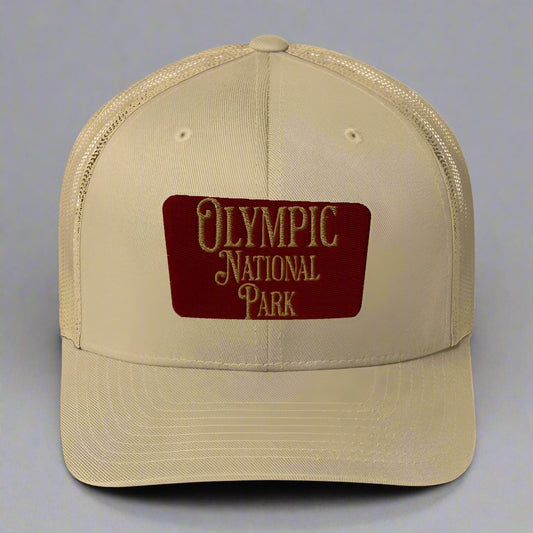 Olympic Embroidered National Park Trucker Hat hat Park Service Apparel Khaki