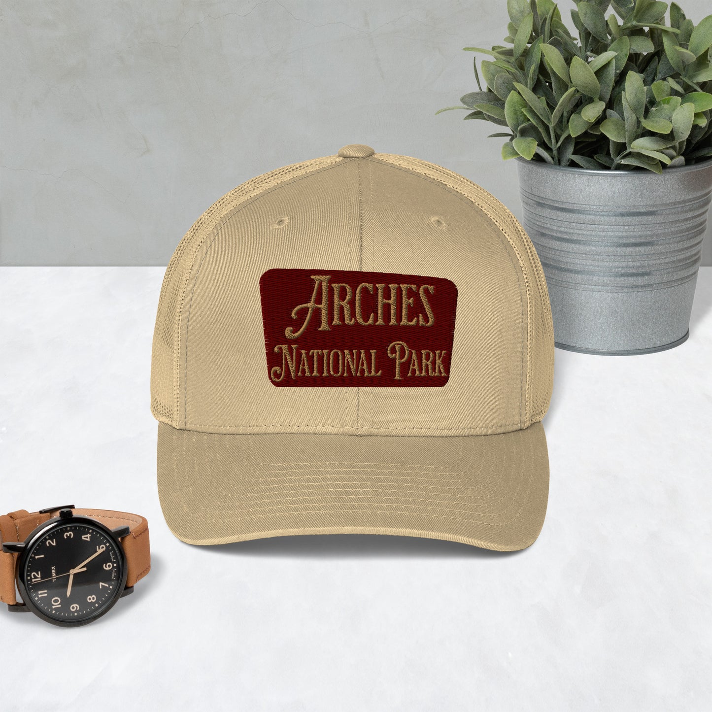 Arches Embroidered National Park Trucker Hat hat Park Service Apparel