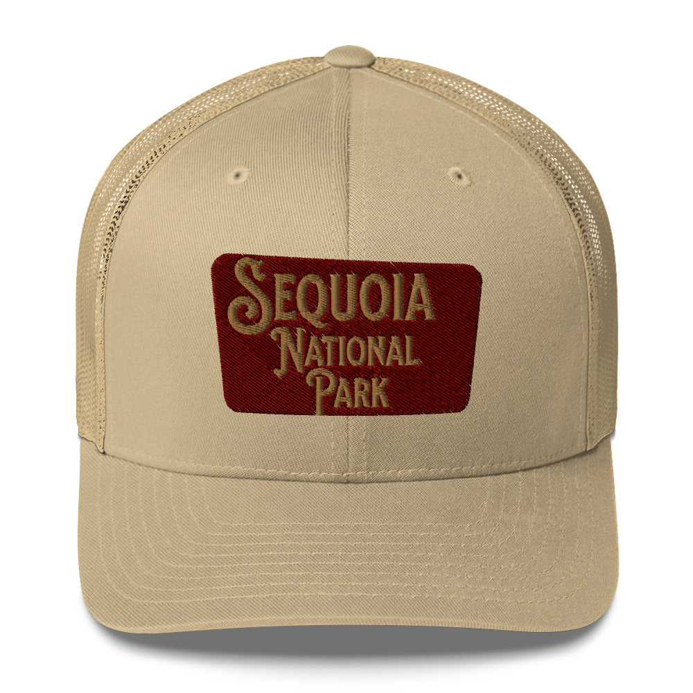 Sequoia Embroidered National Park Trucker Hat hat Park Service Apparel Khaki