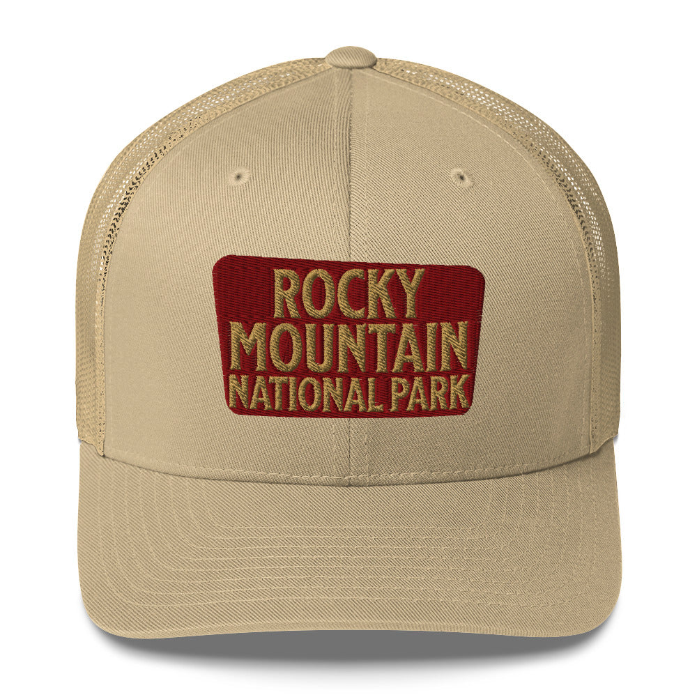 Rocky Mountain National Park Embroidered Trucker Hat hat Park Service Apparel Khaki