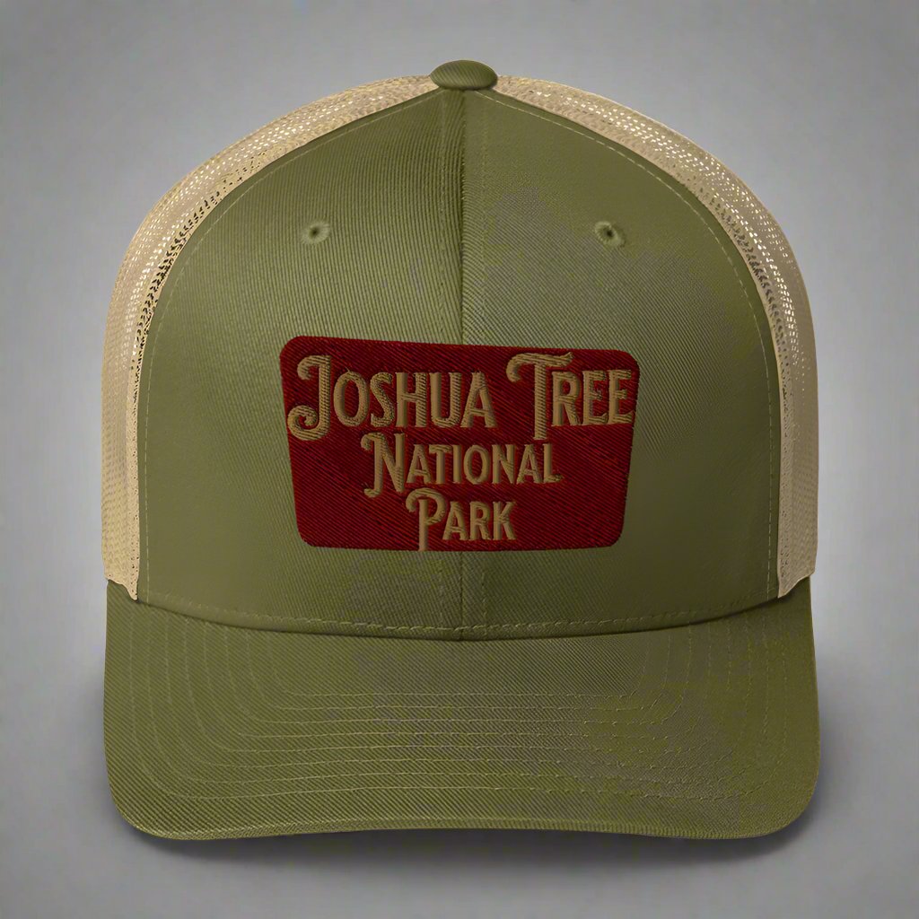 Joshua Tree National Park Embroidered Trucker Cap hat Park Service Apparel Moss/ Khaki