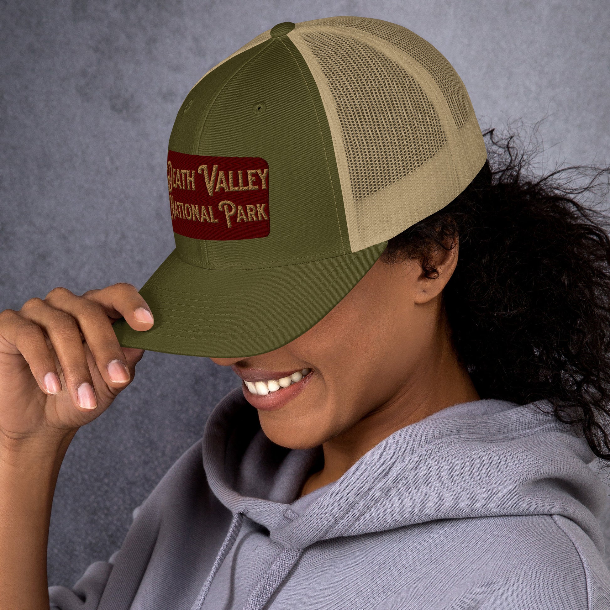 Death Valley National Park Sign Embroidered Trucker Cap hat Park Service Apparel