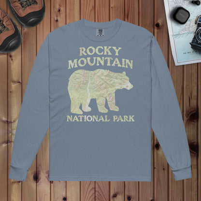 Rocky Mountain Bear Heavyweight Long Sleeve Topo Tee - Parks ApparelLong - sleeve