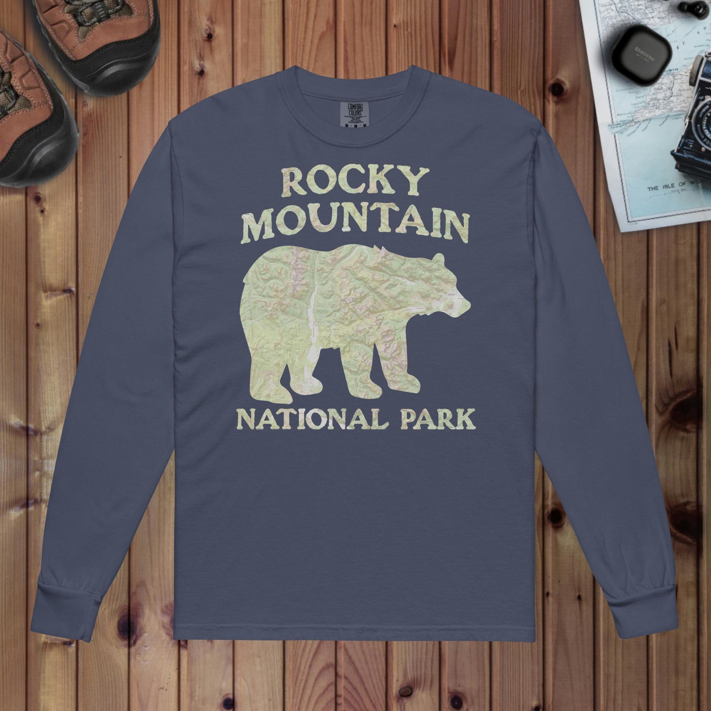 Rocky Mountain Bear Heavyweight Long Sleeve Topo Tee - Parks ApparelLong - sleeve