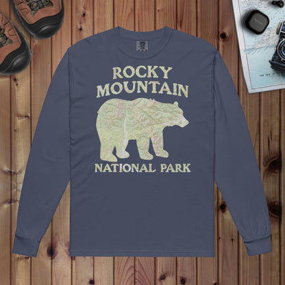 Rocky Mountain Bear Heavyweight Long Sleeve Topo Tee - Parks ApparelLong - sleeve