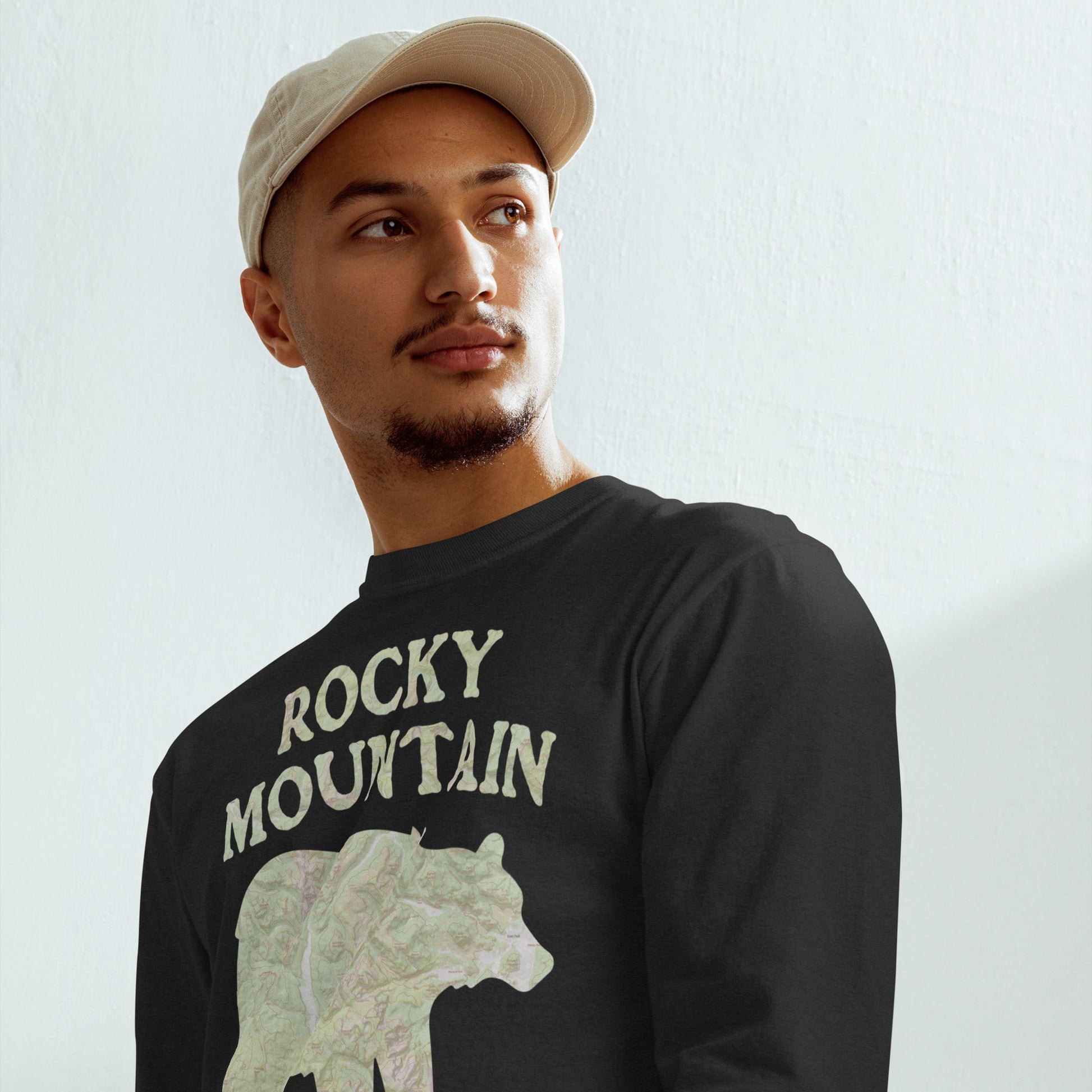 Rocky Mountain Bear Heavyweight Long Sleeve Topo Tee - Parks ApparelLong - sleeve