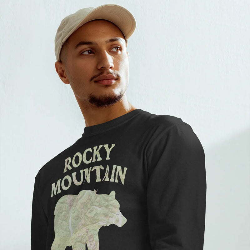 Rocky Mountain Bear Heavyweight Long Sleeve Topo Tee - Parks ApparelLong - sleeve