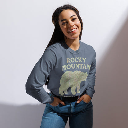 Rocky Mountain Bear Heavyweight Long Sleeve Topo Tee - Parks ApparelLong - sleeve