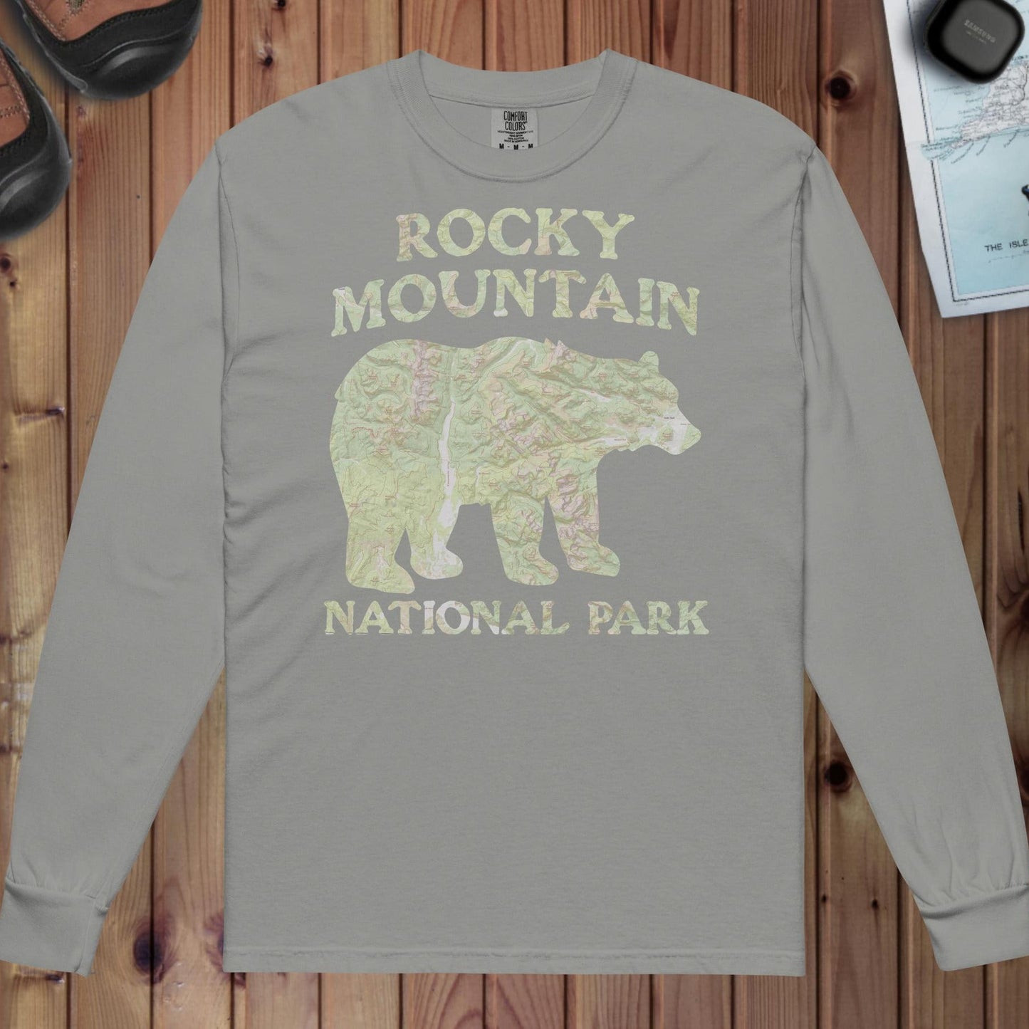 Rocky Mountain Bear Heavyweight Long Sleeve Topo Tee - Parks ApparelLong - sleeve