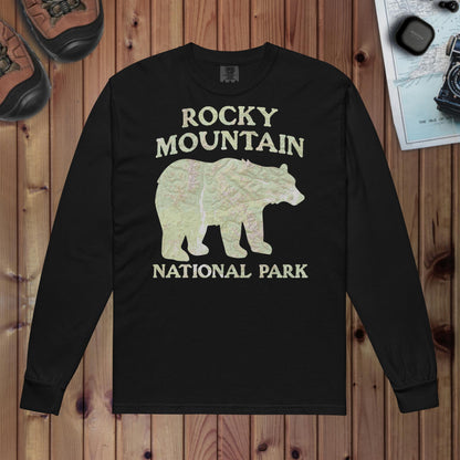 Rocky Mountain Bear Heavyweight Long Sleeve Topo Tee - Parks ApparelLong - sleeve