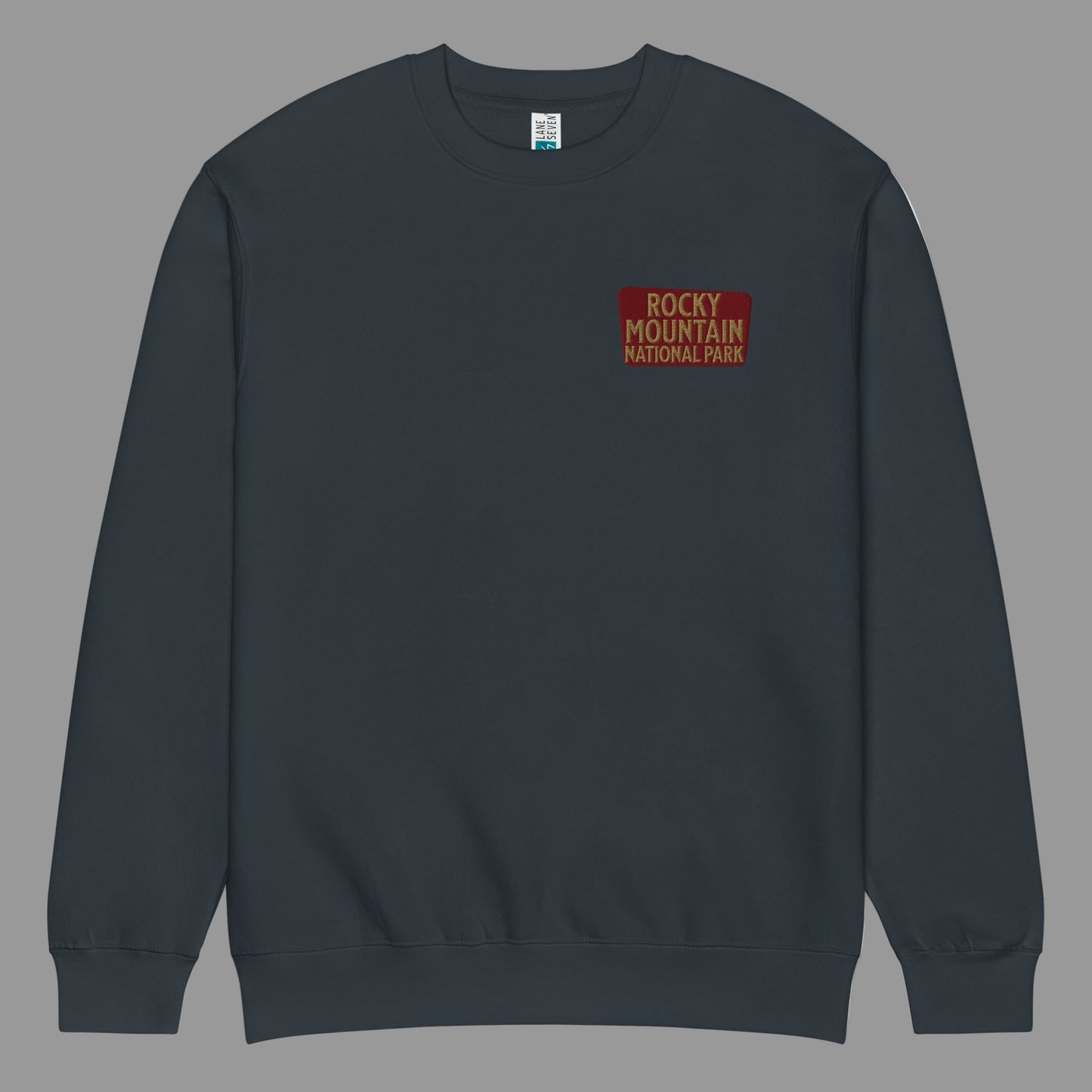 Rocky Mountain National Park crewneck sweatshirt shown in lifestyle or modeled setting
