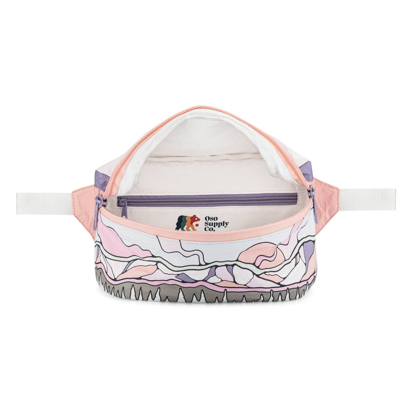 Rocky Mountain National Park graphic hip pack shown from alternate product angle