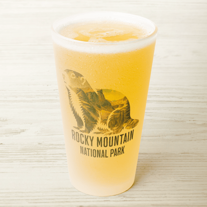 Rocky Mountain National Park Marmot Frosted Pint - Parks Apparelpint glass