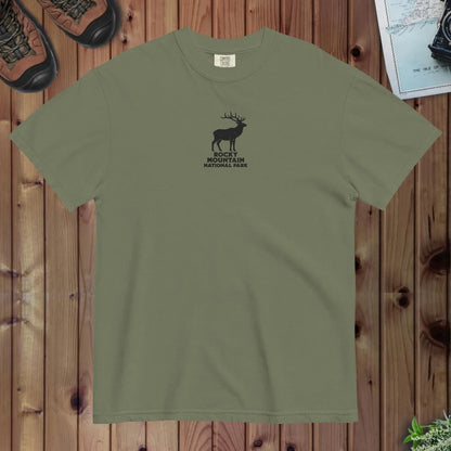 Rocky Mountain National Park premium embroidered t-shirt detail or alternate product view