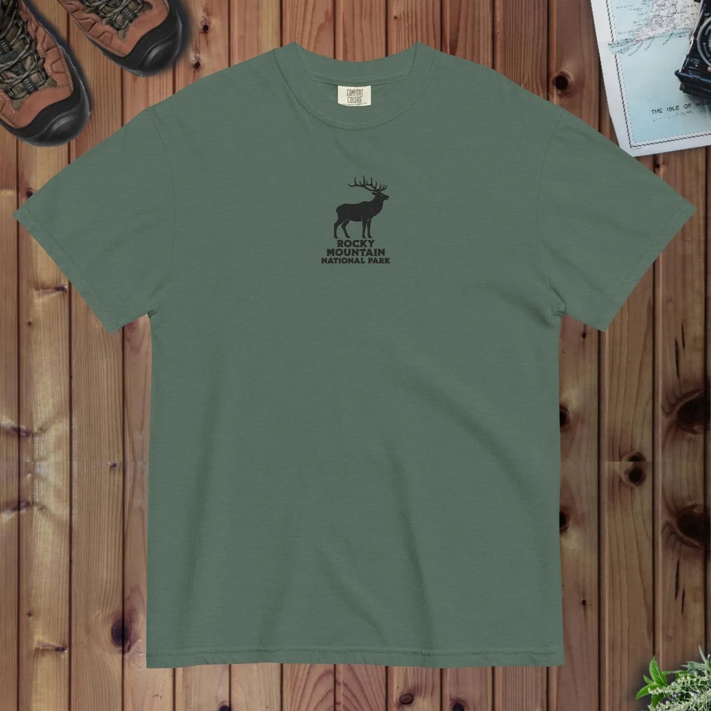Rocky Mountain National Park premium embroidered t-shirt detail or alternate product view