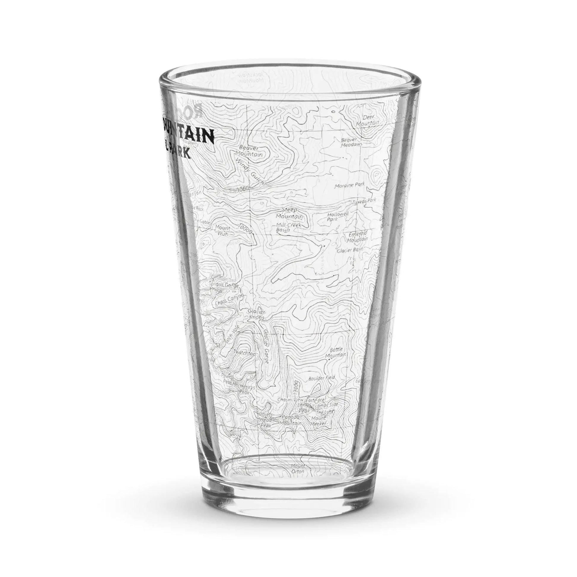 Rocky Mountain National Park Topographic Pint Glass USGS Map - Parks Apparel