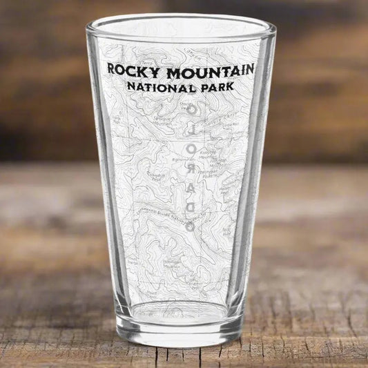 Rocky Mountain National Park Topographic Pint Glass USGS Map - Parks Apparel
