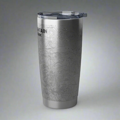 Rocky Mountain National Park topographic 20 oz tumbler with USGS map print showing design detail or product variation